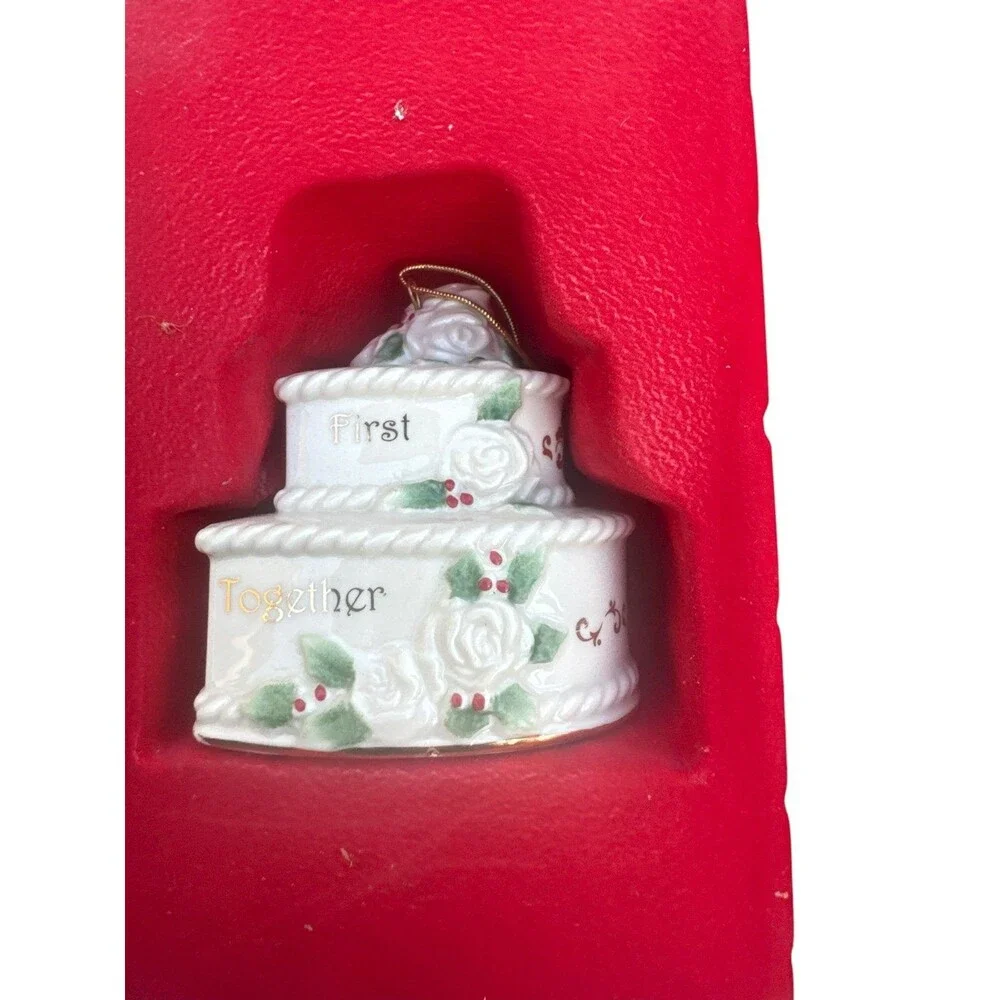 New 2013 our first Christmas Lenox bride & groom newlywed Christmas ornament